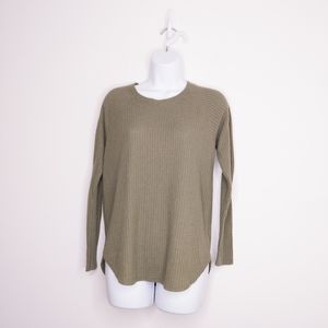 American Eagle Waffle Knit Top Olive Green Extra Small Cute Shirt